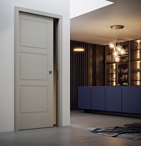 Porte coulissante DÉCO modèle Luna Parigi, laqué canapa