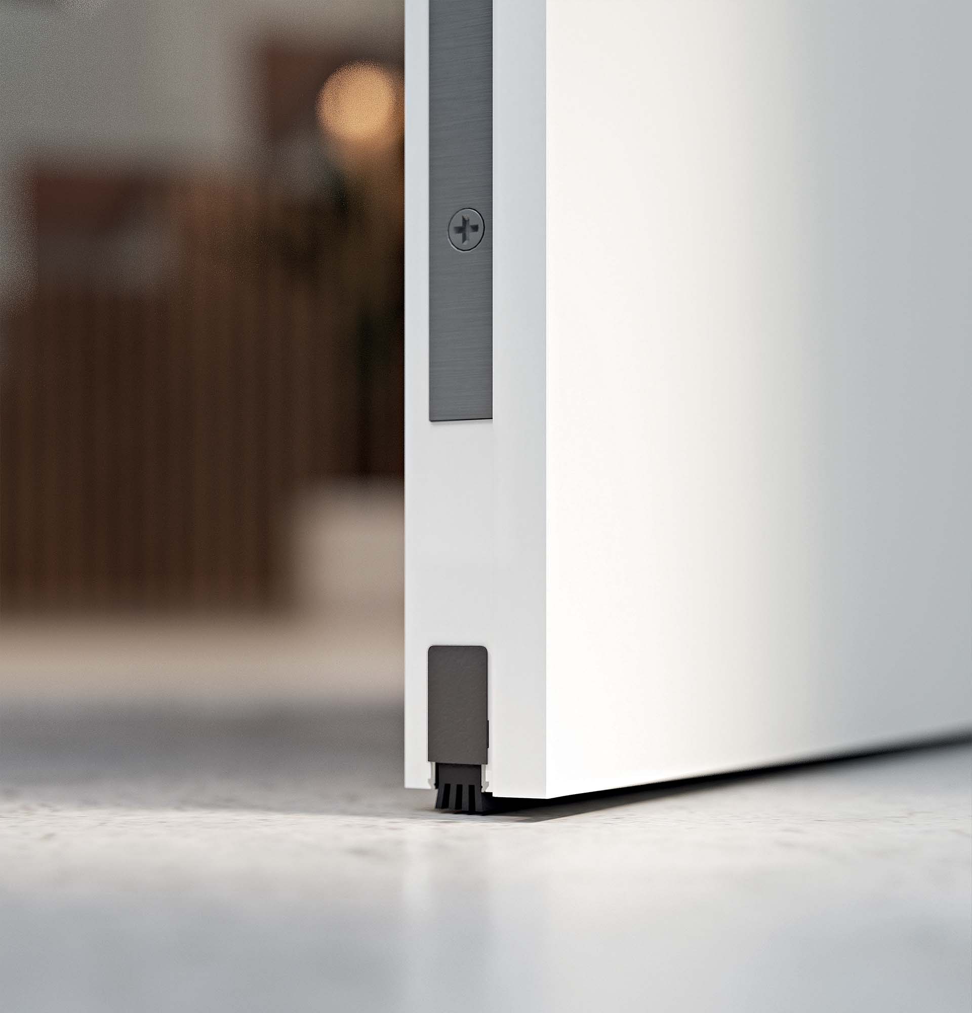 Zoom Bloc-porte isotherme DÉCO poussant gauche modèle Integra, laqué blanc