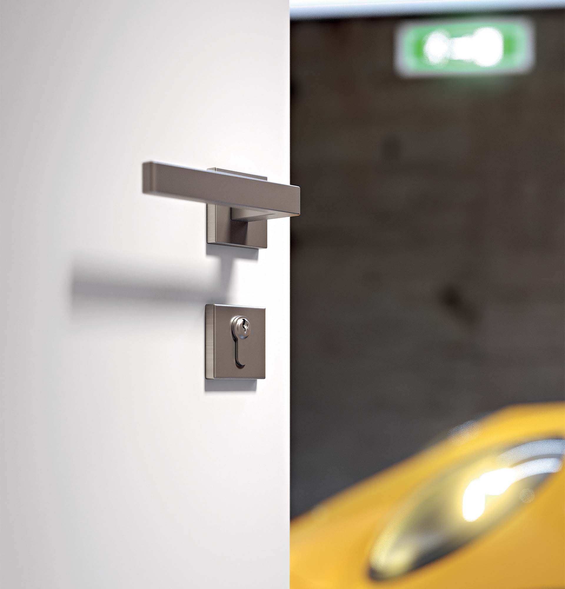 Zoom Bloc-porte isotherme DÉCO poussant gauche modèle Integra, laqué blanc