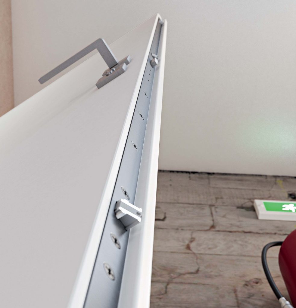 Zoom Bloc-porte isotherme DÉCO poussant gauche modèle Integra, laqué blanc