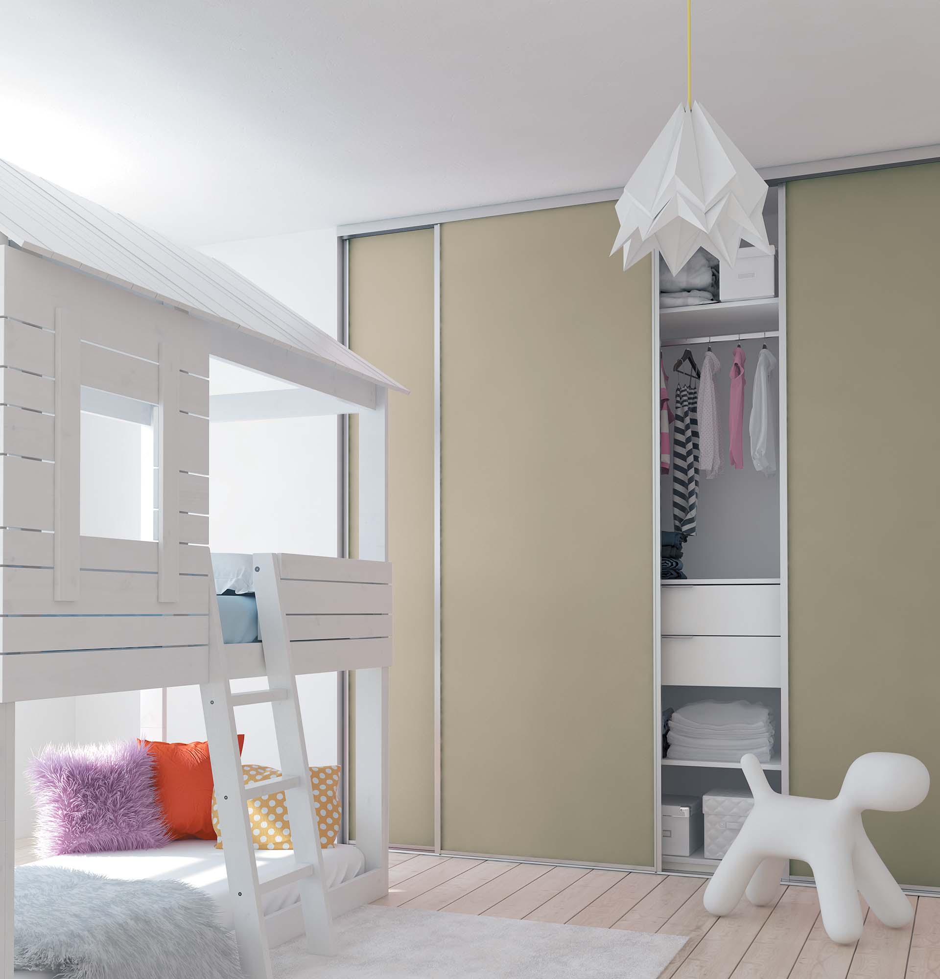 Portes de placards profil Agate et décor pistache