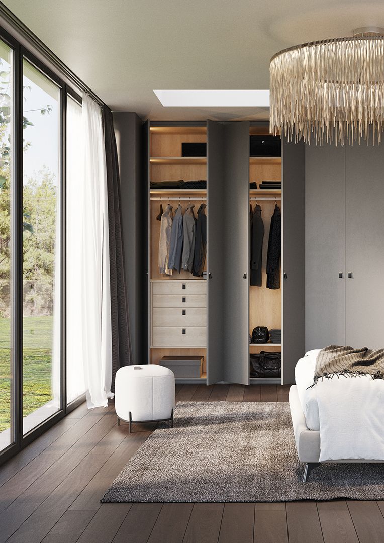 Dressing sur-mesure, Gladstone Sable et Perfect Gris Mat, poignées Strap