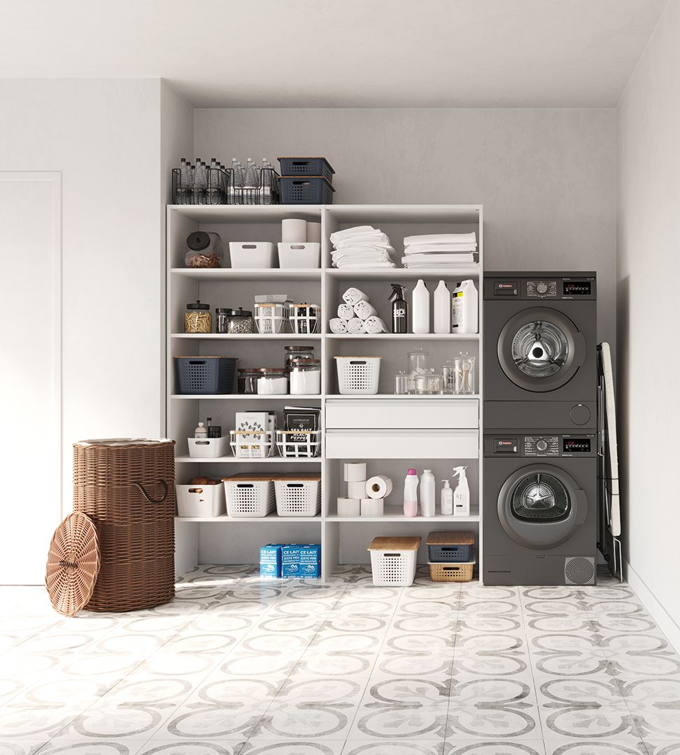 Dressing composable buanderie éco H2036, 1 départ + extension E1 + E4