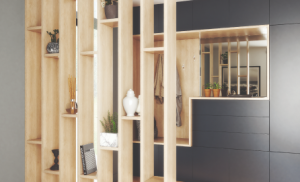 Bibliothèque avec rangement et placard de rangement bleu foncé