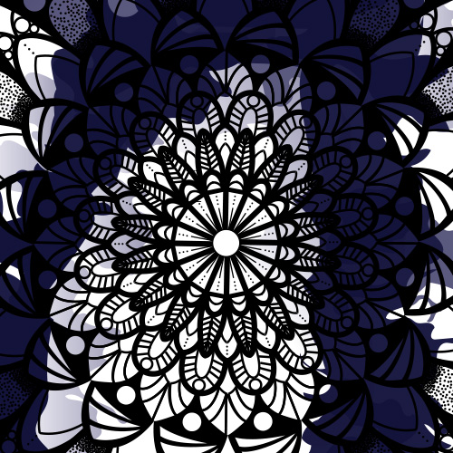 Mandala Bleu sombre