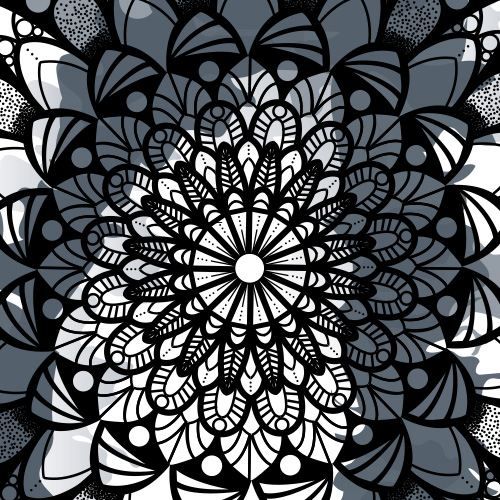 Mandala Gris charbon
