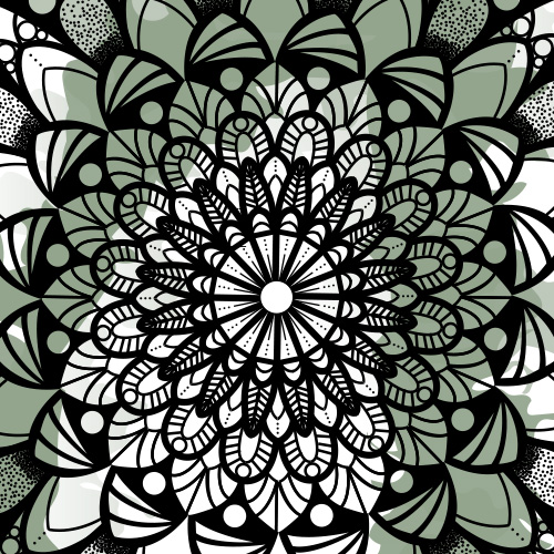 Mandala Vert olive