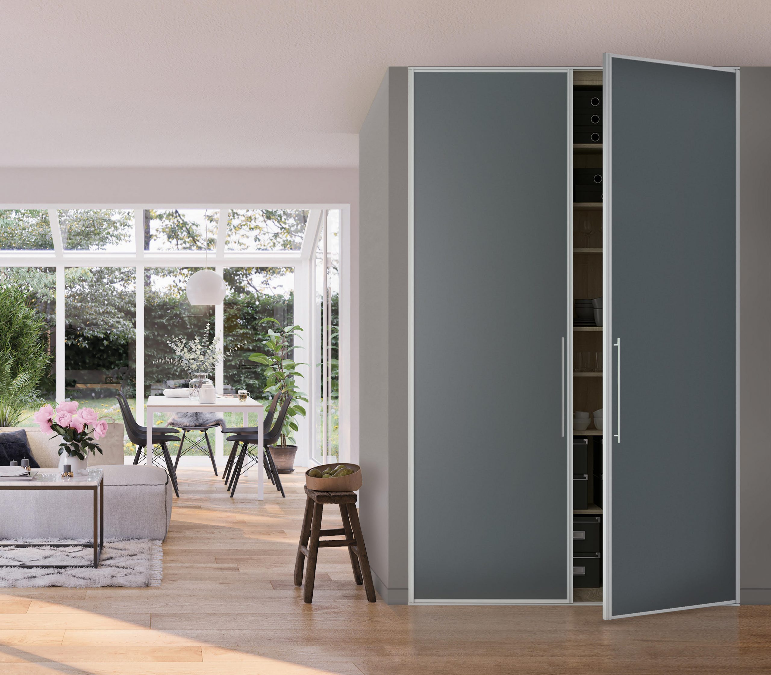 Porte de placard Ambre pivotante – Gris anthracite