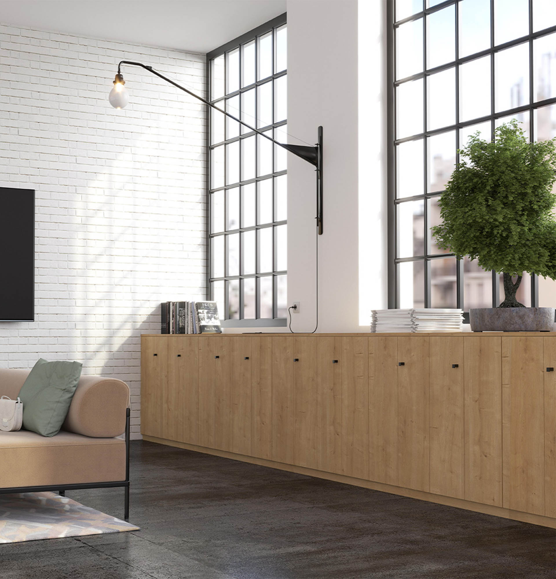 Portes pliantes, décor chêne arlington